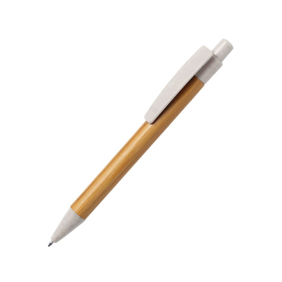 SYDOR, ручка шариковая, натуральный, бамбук, пластик с пшеничной соломой