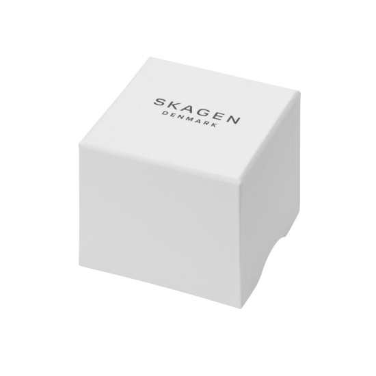 Часы наручные, женские. Skagen, корпус- розовое золото, циферблат- стальной, крепление- синий