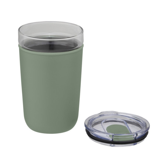 Bello, стеклянная кружка объемом 420 мл с внешней стенкой из переработанного пластика, зеленый яркий