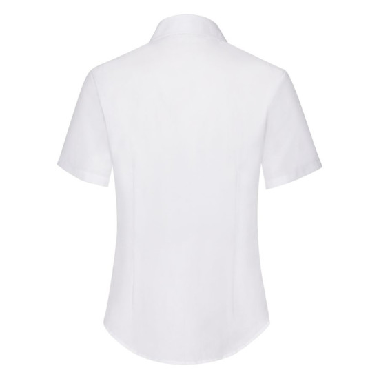 Рубашка "Lady-Fit Short Sleeve Oxford Shirt", белый_S, 70% х/б, 30% п/э, 130 г/м2
