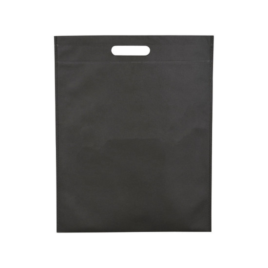 Большая просторная нетканая сумка-тоут для конференций, черная