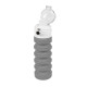 Бутылка для воды складная с карабином SPRING; серая, 550/250 мл, силикон