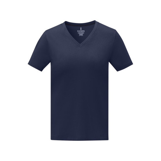 Somoto Женская футболка с коротким рукавом и V-образным вырезом , темно-синий