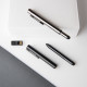 GENIUS, ручка с флешкой, 4 GB, колпачок, карбоновый, металл  