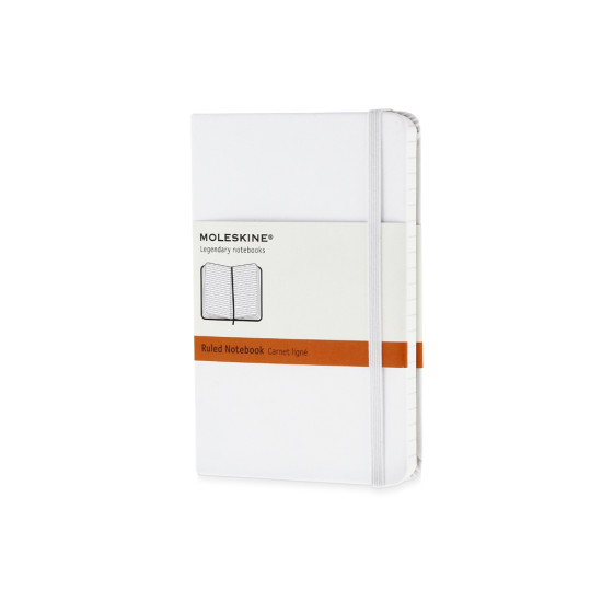 Записная книжка Moleskine Classic (в линейку) в твердой обложке, Pocket (9x14см), белый