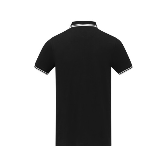 Amarago Мужское поло с коротким рукавом и контрастной отделкой, черный