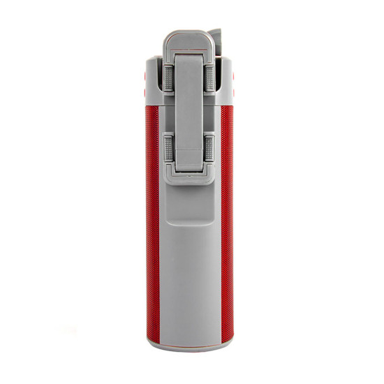 Bluetooth колонка с зарядным устройством(2000mAh) и моноподом"Turbo Tube",красный с серым,18х5,5х5,3