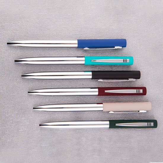 CLIPPER, ручка шариковая, бежевый/хром, металл, покрытие soft touch