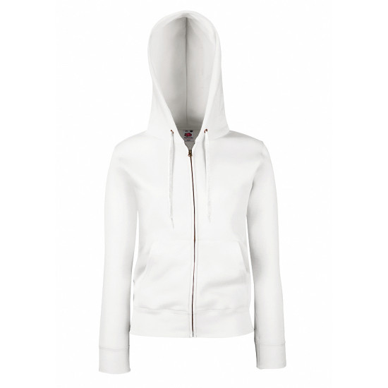 Толстовка "Lady-Fit Hooded Sweat Jacket", белый_XL, 75% х/б, 25% п/э, 280 г/м2