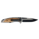 Нож складной Stinger, 120 мм, (черный/серебристый), материал рукояти: нержавеющая сталь/дерево